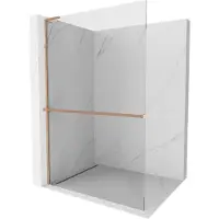 Mexen Kioto+ L paroi de douche avec étagère Walk-in 75 x 200 cm, transparent, laiton brossé - 800-075-123-65-00