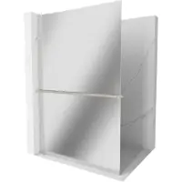 Mexen Kioto+ L paroi de douche avec tablette à poser 90 x 200 cm, miroir, nickel brossé - 800-090-123-97-50