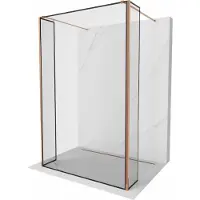 Mexen Kioto Paroi de douche sur pied 140 x 30 x 30 cm, motif noir, or rose - 800-140-030-222-60-70-030