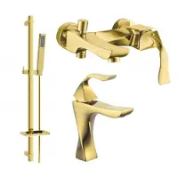Mexen Estrella DQ02 Ensemble lavabo et baignoire avec accessoires dorés - 72213DQ02-50 (72303DQ02-50)