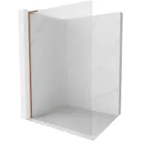 Mexen Kioto L, paroi de douche à l'italienne 80 x 200 cm, bandes, cuivre brossé - 800-080-103-65-09