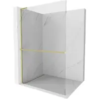 Mexen Kioto+ L paroi de douche avec étagère Walk-in 110 x 200 cm, transparent, or brossé - 800-110-123-55-00