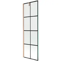 Mexen Next Paroi pliante pour baignoire à 1 vantail 60 x 150 cm, motif noir, cuivre brossé - 895-060-000-00-77-65