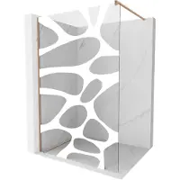 Mexen Kioto Paroi de douche à l'italienne 110 x 200 cm, motif blanc 8 mm, cuivre brossé - 800-110-101-65-97