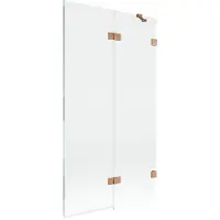 Mexen Lunar Paroi de douche à 2 volets, droite 100 x 150 cm, transparent, cuivre brossé - 897-100-100-65-00-P