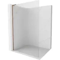 Mexen Kioto L paroi de douche Walk-in 90 x 200 cm, transparent, or rose - 800-090-103-60-09