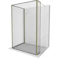 Mexen Kioto Duschwand Walk-in 100 x 90 x 40 cm, schwarzes Muster, gold - 800-100-090-221-50-70-040