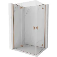 Mexen Mist H Duo cabine de douche pivotante 110 x 95 cm, transparent, cuivre brossé - 8A5-110L-095P-65-00