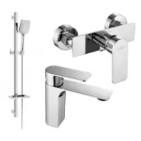 Mexen Alexa SET Mélangeur lavabo + douche avec accessoires DQ62, chromé (71204DQ62-00)