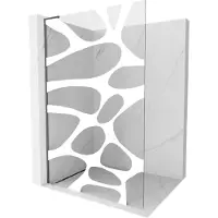 Mexen Kioto L paroi de douche Walk-in 80 x 200 cm, motif blanc, gun metal - 800-080-103-95-97