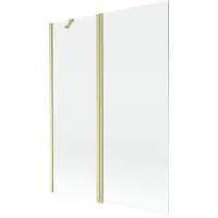 Mexen Mist Paroi de douche en 2 parties 130 x 150 cm, transparent, or brossé - 8A9-130-011-55-00