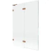 Mexen Lunar L Pare-bain en deux parties gauche 120 x 150 cm, transparent, cuivre brossé - 897L-120-100-65-00-L