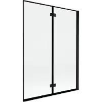 Mexen Mist Pare-bain 2 vantaux droite 130 x 150 cm, cadre noir, noir - 8A9-130-002-70-70-P