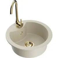 Mexen Diego 1 bac en granit avec mitigeur Telma, Beige - 6512-69-670200-50