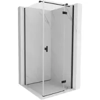 Mexen Mist H T cabine de douche pivotante droite 95 x 95 cm, transparent, noir - 8A5T-095-095-70-00-P