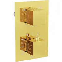 Mexen Cube termostatiská baterie sprcha/vana 2-output gold (77502-50)