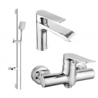 Mexen Pecos DS62 SET mitigeur lavabo + mitigeur douche avec accessoires , chrome (72704DS62-00)