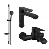 Mexen Pecos DS75 Mélangeur lavabo et baignoire avec accessoires, noir (72703DS75-70)