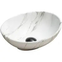 Mexen ELZA lavabo pour plan de travail 40x33 cm pierre blanche (21014091)