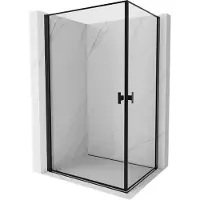 Mexen Mist-B Duo cabine de douche à charnière 100 x 80 cm, cadre noir, noir - 8A2-100L-080P-70-70