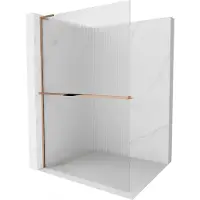 Mexen Kioto+ L paroi de douche avec étagère Walk-in 80 x 200 cm, transparent, or rose - 800-080-123-60-09