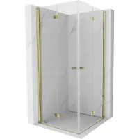 Mexen Mist-F Duo cabine de douche pliable 85 x 85 cm, transparent, or - 8A6-085L-085P-50-00