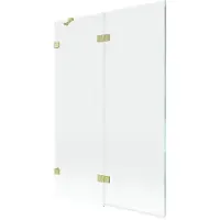 Mexen Lunar Paroi de douche à 2 volets, gauche 120 x 150 cm, transparent, or brossé - 897-120-100-55-00-L