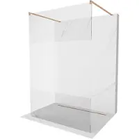 Mexen Kioto paroi de douche 120 x 200 cm, transparent/opaque 8 mm, cuivre brossé - 800-120-002-65-35