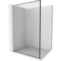 Mexen Kioto L Paroi de douche à l'italienne 90 x 200 cm, motif noir, nickel brossé - 800-090-103-97-70