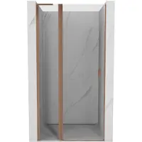 Mexen Porte de douche battante Mist L 115 cm, transparente, cuivre brossé - 8A4L-115-000-65-00
