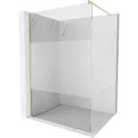 Mexen Kioto Paroi de douche à l'italienne 80 x 200 cm, transparent/lait 8 mm, or brossé - 800-080-101-55-35
