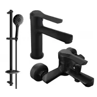 Mexen Saber DB74 Mélangeur lavabo et baignoire avec accessoires, noir (72103DB74-70)