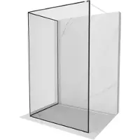 Mexen Kioto Paroi de douche à l'italienne 140 x 110 cm, motif noir, blanc - 800-140-212-20-70-110