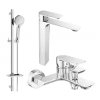 Mexen Alexa DQ40 Mélangeur lavabo et baignoire avec accessoires, chrome (71213DQ40-00)