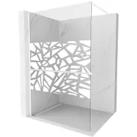 Mexen Kioto+ paroi de douche avec tablette de plain-pied 120 x 200 cm, motif blanc, blanc - 800-120-121-20-85