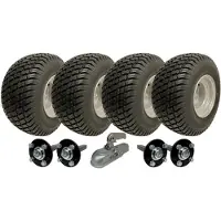 Parnells 18x8,50-8 Kit de remorque en herbe pour ATV à deux essieux Roues Moyeux et essieux à contre-bras + Attelage 1500kg
