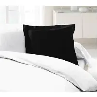 Lovely Home Lot De 2 Taies D'oreillers 100% Coton 63x63 Cm - Noir