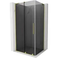 Mexen Velar L Cabine de douche, coulissante 90 x 120 cm, graphite, or brossé - 871-090-120-43-55