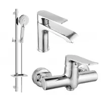 Mexen Pecos DQ40 SET mitigeur lavabo + mitigeur douche avec accessoires, chrome (72704DQ40-00)
