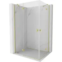 Mexen Cabine de douche pliante Mist H Duo 120 x 70 cm, transparente, dorée brossée - 8A5-120L-070P-55-00
