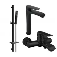 Mexen Pecos DQ72 Mélangeur lavabo et baignoire avec accessoires, noir (72713DQ72-70)