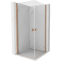 Mexen Mist-B Duo cabine de douche pivotante 85 x 85 cm, transparent, cuivre brossé - 8A2-085-085-65-00