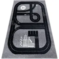 Rugsx Tapis FUN Track pour enfants, rue, ville gris 200x290 cm