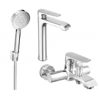 Mexen Pecos R75 Mélangeur lavabo et baignoire avec accessoires, chrome (72713R75-00)