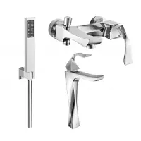 Mexen Estrella R02 Mélangeur lavabo et baignoire avec accessoires, chrome (72313R02-00)