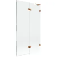 Mexen Lunar L Pare-bain 2 pièces droite 100 x 150 cm, transparent, cuivre brossé - 897L-100-100-65-00-P