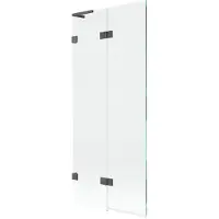 Mexen Lunar L Paroi pliante pour baignoire à 2 volets, gauche 80 x 150 cm, transparent, gris foncé brossé - 897L-080-100-66-00-L