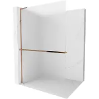 Mexen Kioto+ L paroi de douche avec étagère Walk-in 70 x 200 cm, givré, or rose - 800-070-123-60-30