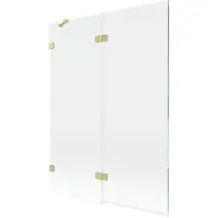 Mexen Lunar Paroi de douche à 2 volets, gauche 130 x 150 cm, transparent, or brossé - 897-130-100-55-00-L