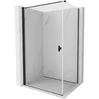 Mexen Mist-B cabine de douche battante 80 x 100 cm, transparent, noir - 8A2T-080-100-70-00